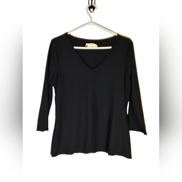 SPANX Tops - Spanx Black V-Neck Shaping Top w/ Built-In Nude Panel Tummy Cpntrol Size M